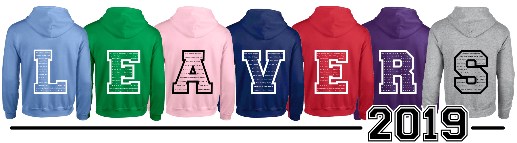 2019 leavers hoodies