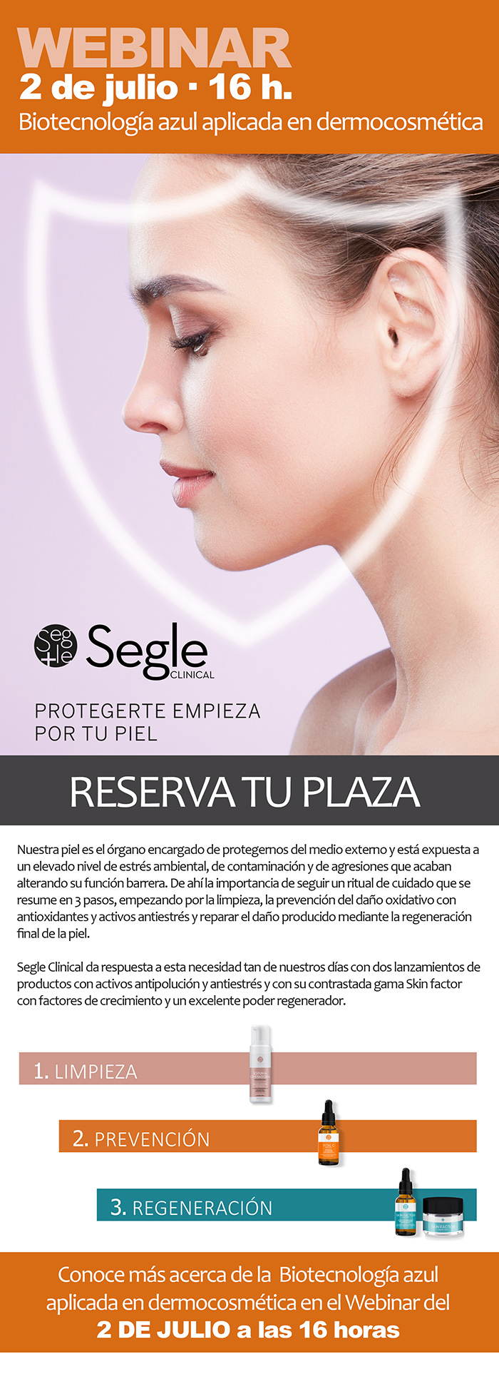 Webinar Biotecnología azul aplicada en dermocosmética. Realizado el día 2 de julio a las 16:00. Regístrate en el link: https://meeting.zoho.eu/meeting/register?sessionId=1261406500