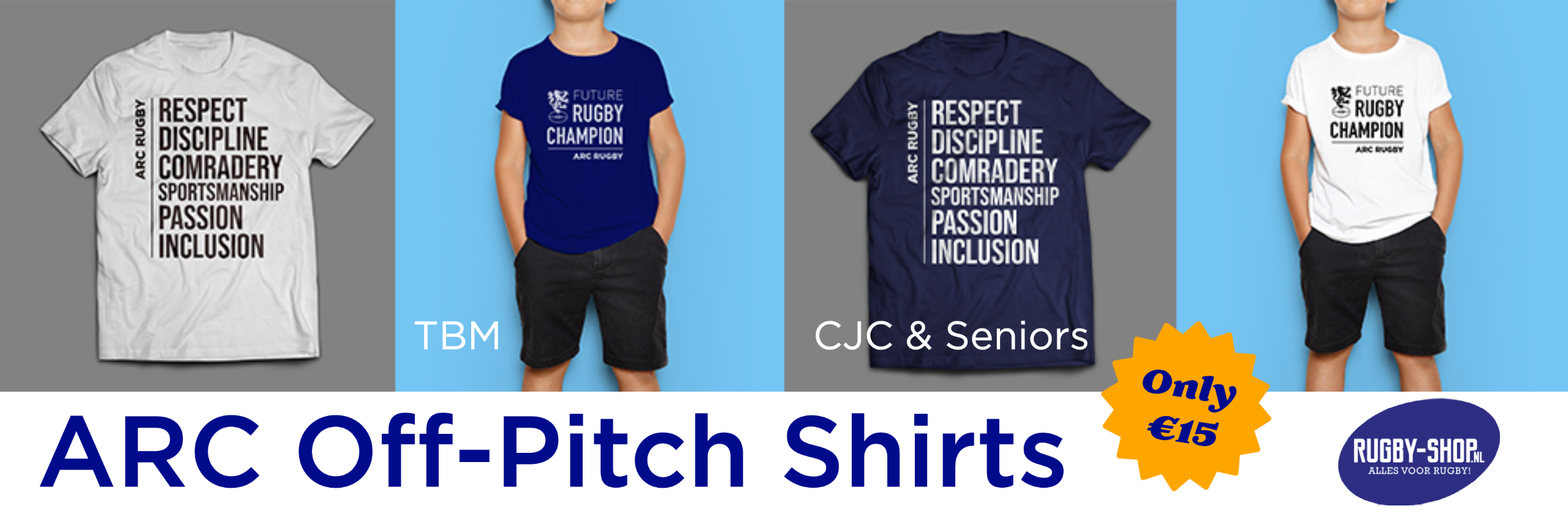 link naar de off-pitch T-shirts van ARC